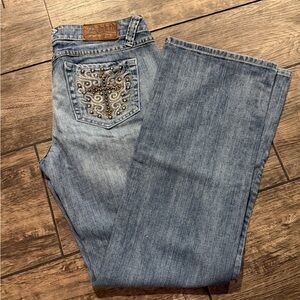 Adiktd Jeans Womens sz 10
Bootcut Pocket Jeans Size 31x31 Light Wash Y2K Biker